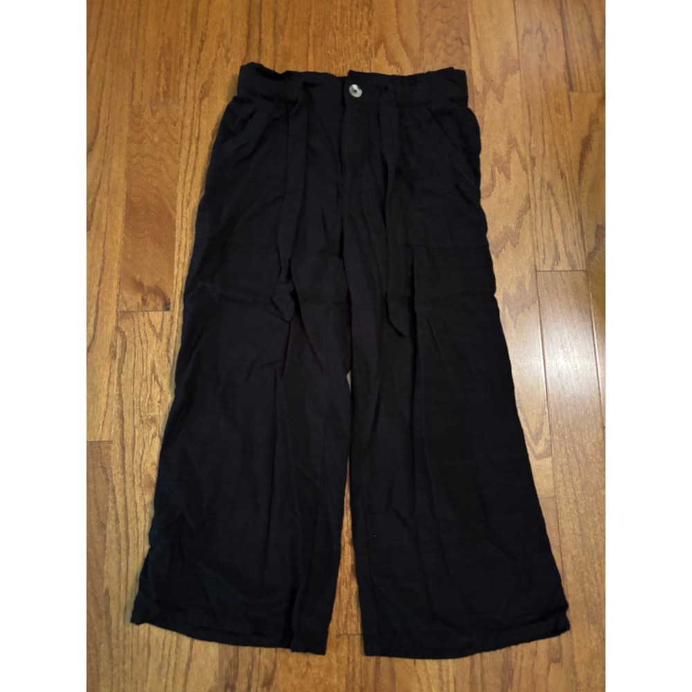 Democracy Black High Rise Wide Leg Pants with Tie at the Waist Size 4